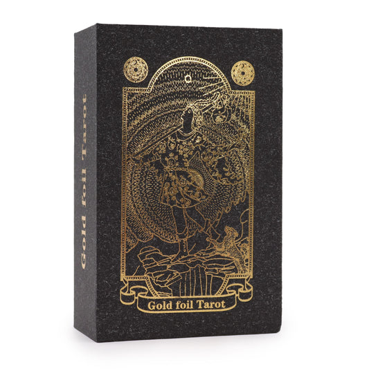 Mystic Gold Foil Tarot Cards with Guide Book in Gift Box