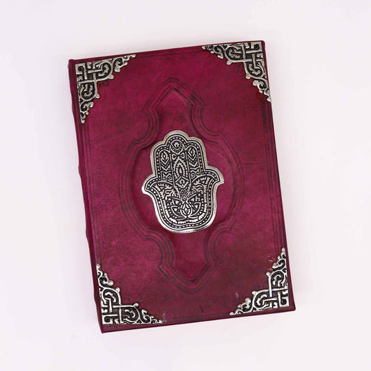 Heafty Red Tan Book - Zinc Hamsa Decor