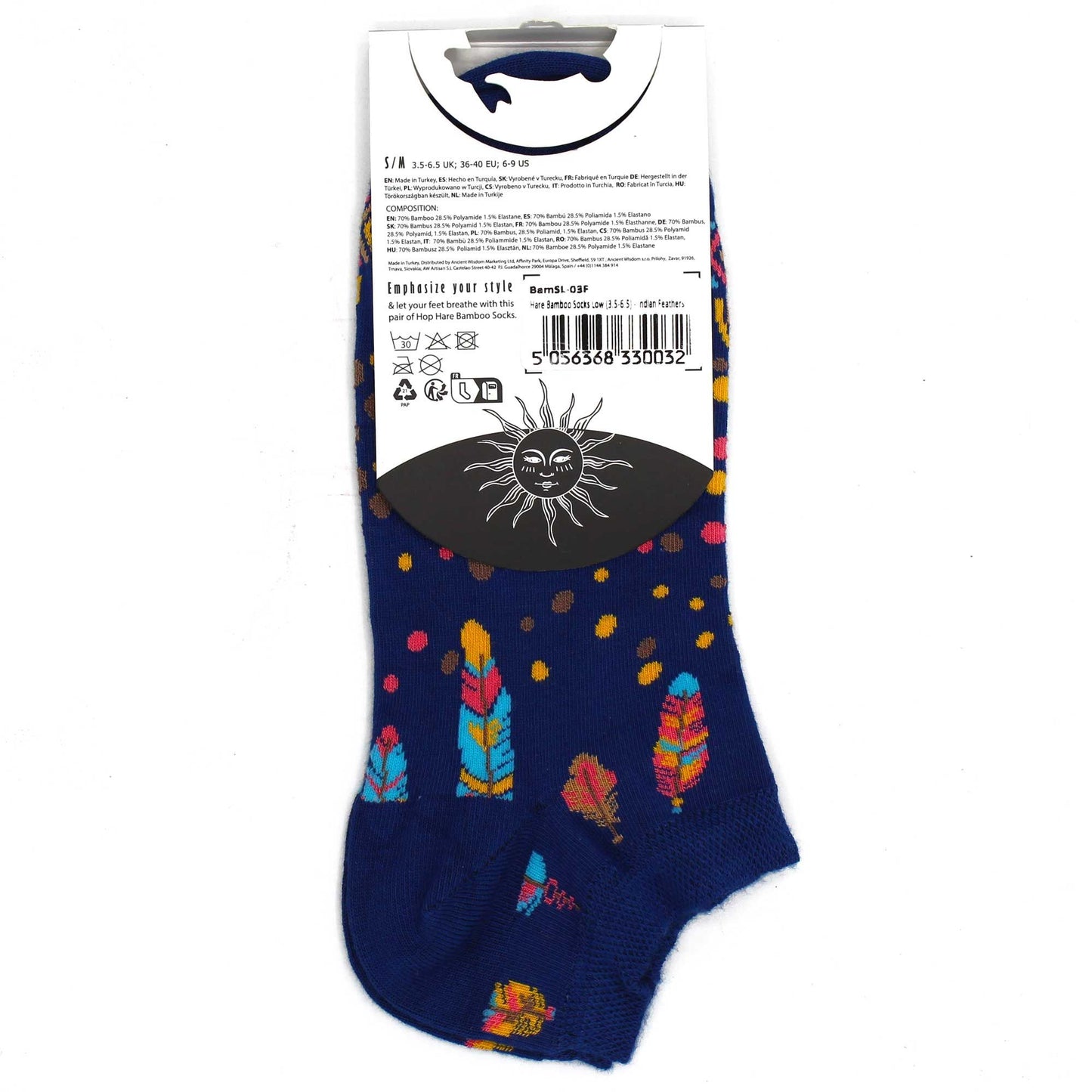 Hop Hare Bamboo Socks Low Indian Feathers