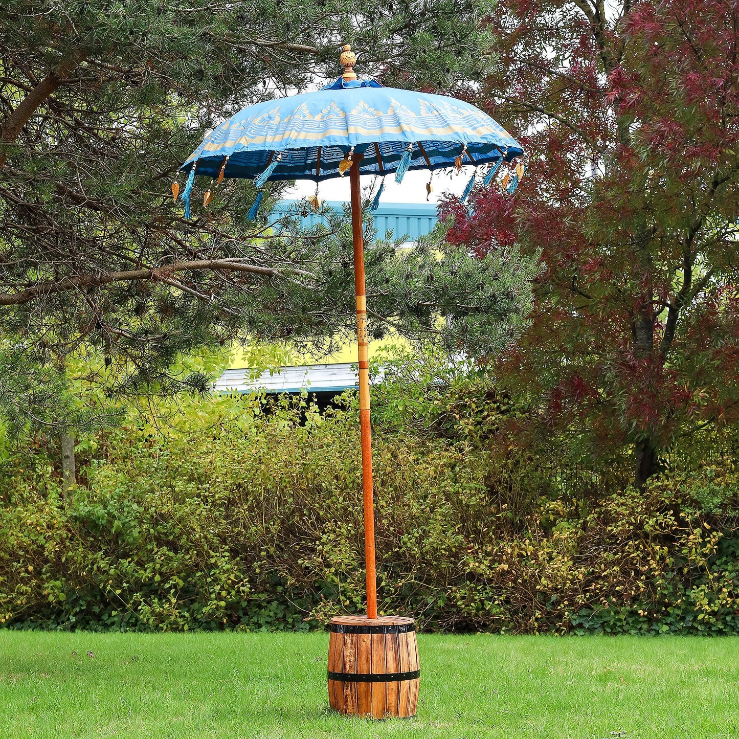 Bali Patio Parasol Garden Umbrella - Turquoise 1.5m