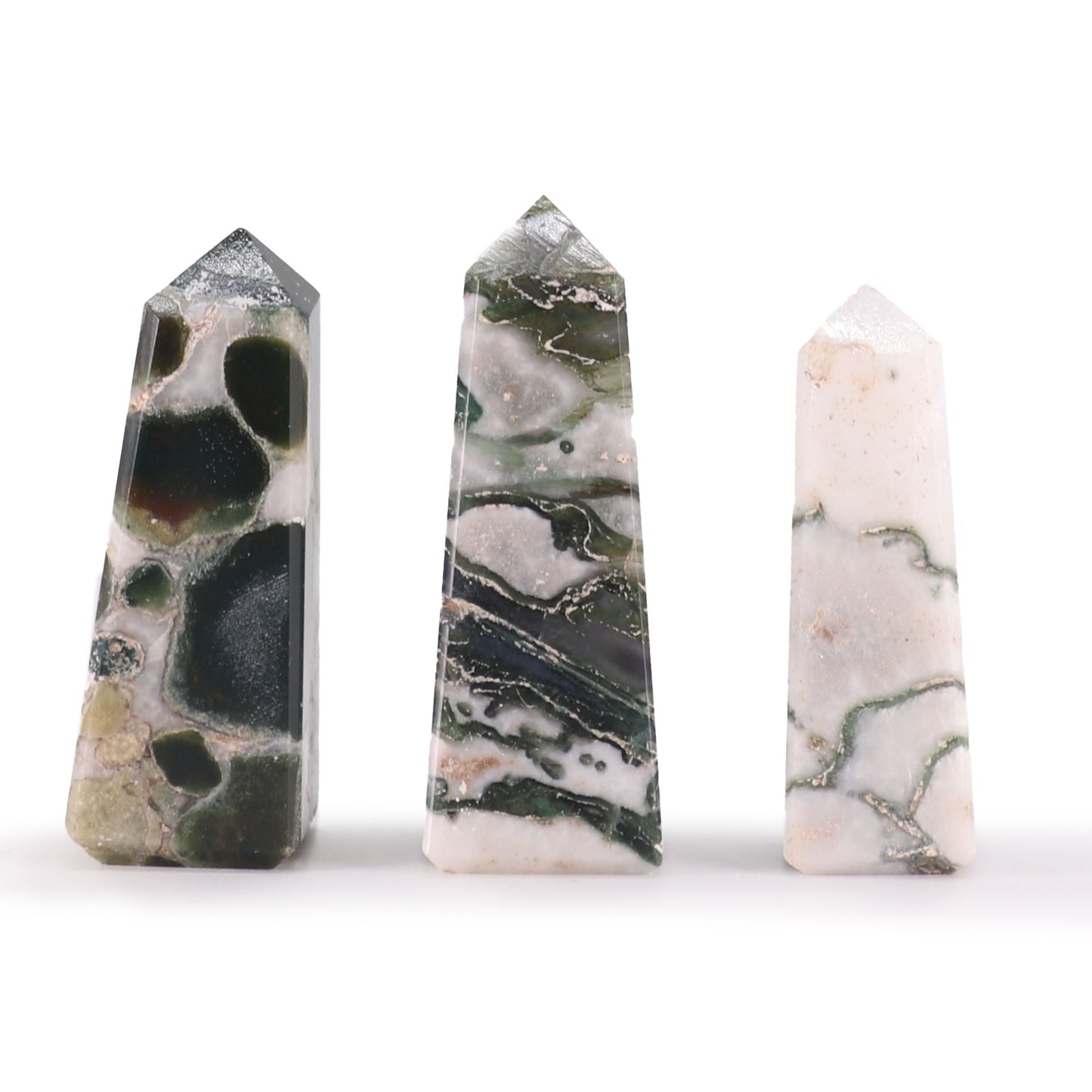 Gemstone Obelisk Points - Moss Agate