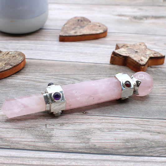 Hexagonal Crystal Wand Rose Quartz