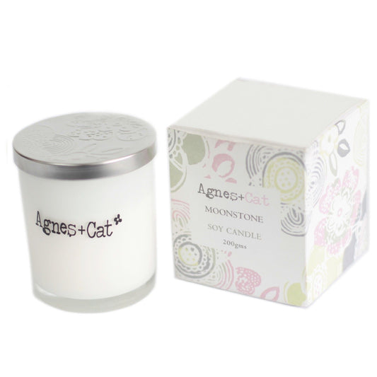 Agnes + Cat Votive Candle - Moonstone