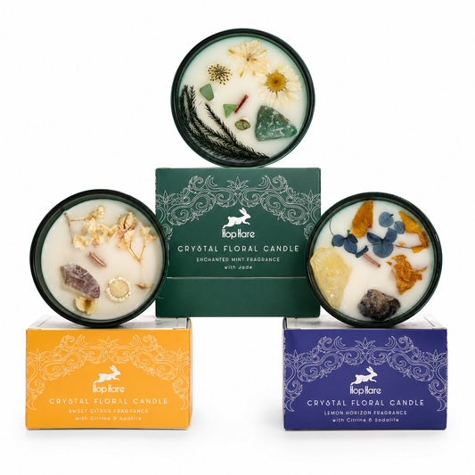 Hop Hare Crystal Candle Trio