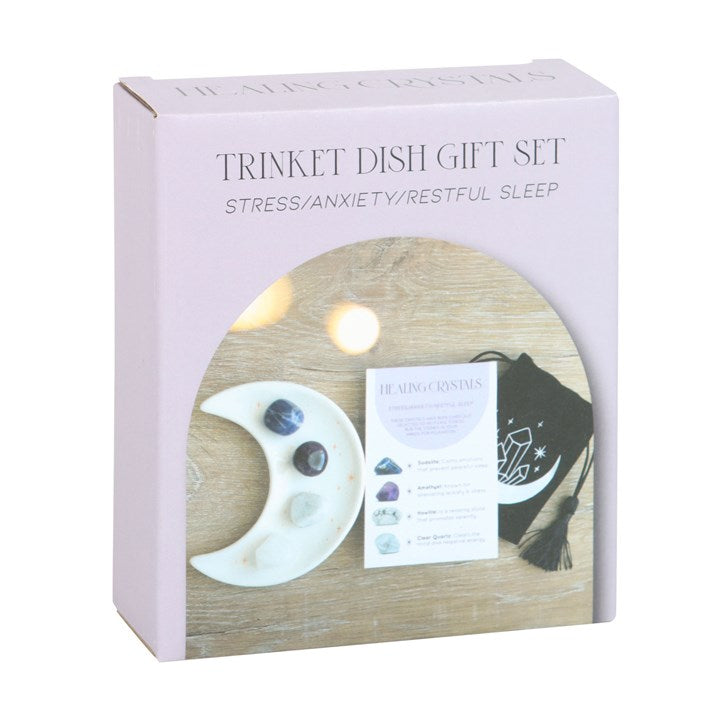 Stress Crystal Set with Moon Trinket Dish