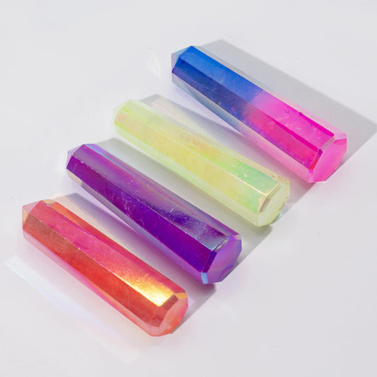 Gemstone Obelisk Point - Aurura Crystal Quartz - Purple