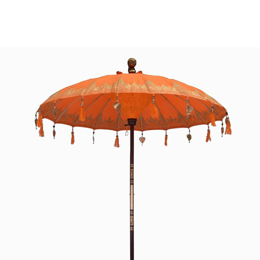 Bali Patio Parasol Garden Umbrella - Orange 1.5m