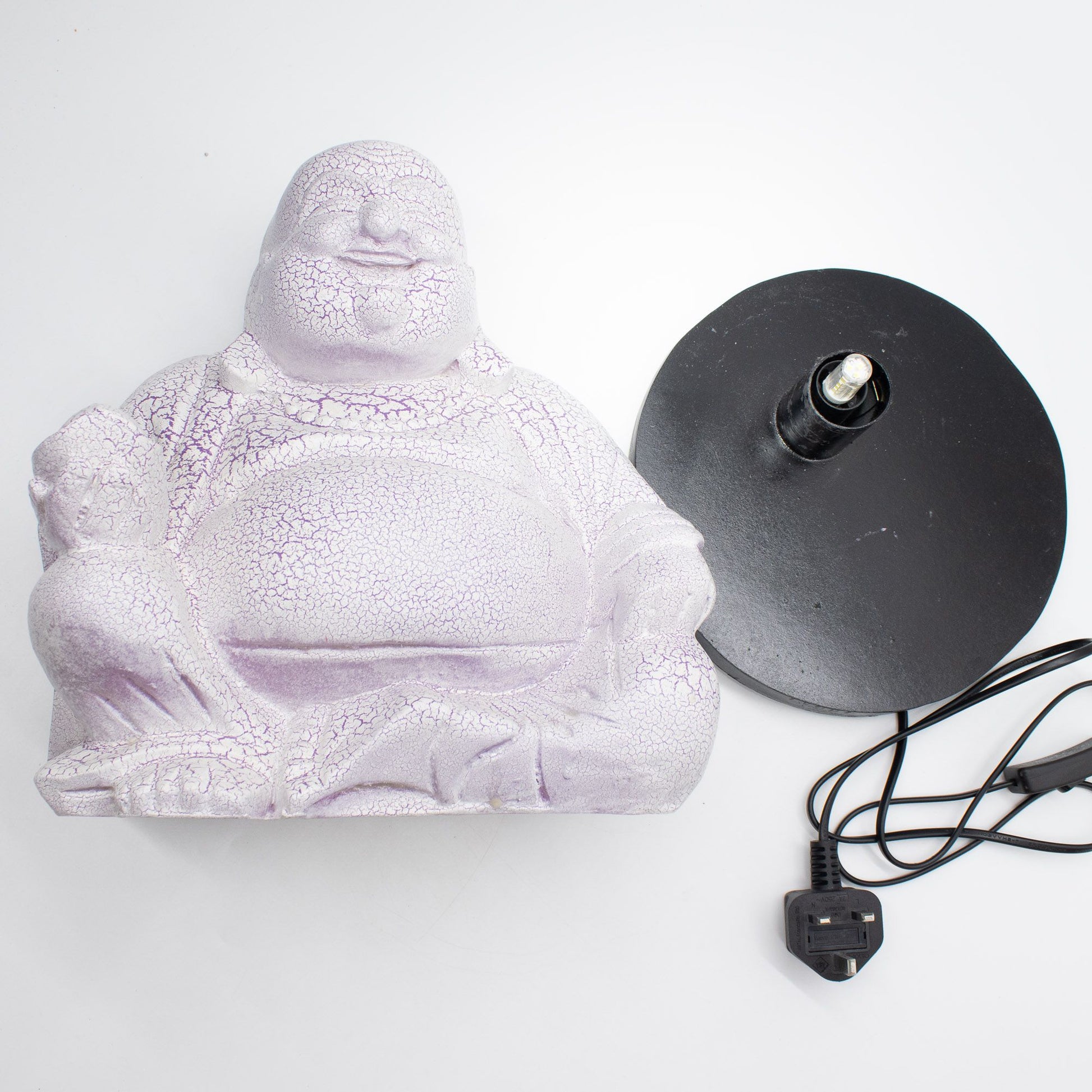 Lavender Laughing Buddha Lamp