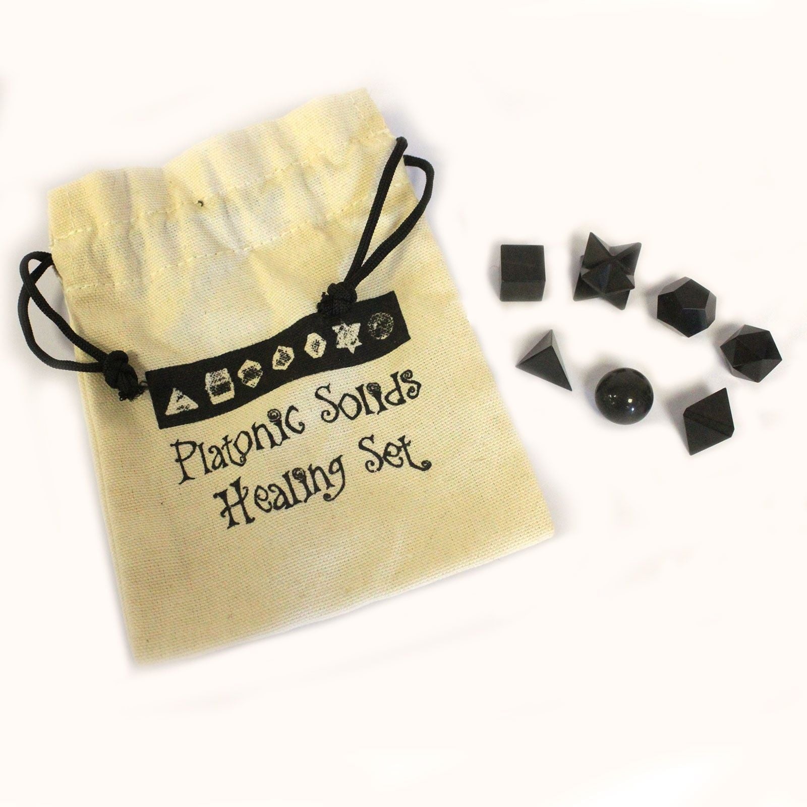 Geometric Seven Piece Black Agate Set DV