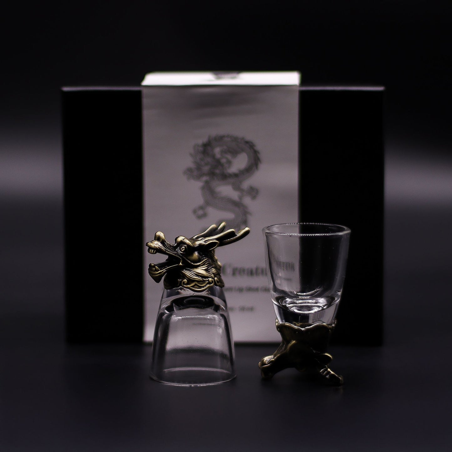 Gift Set of 6 Shot Glasses (50ml) - Wild Forest Creatures - Antique Bronze