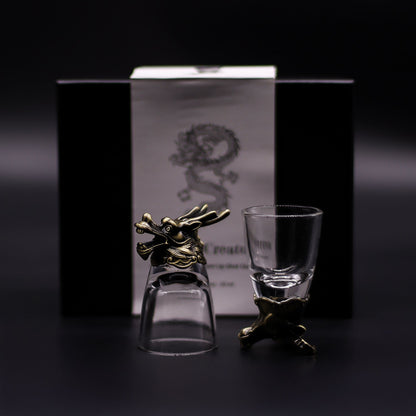 Gift Set of 6 Shot Glasses (50ml) - Wild Forest Creatures - Antique Bronze