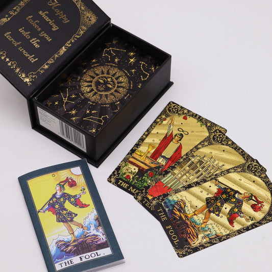 Gold Foil Tarot Cards Let the Magic Begin Gift Set with Guidebook