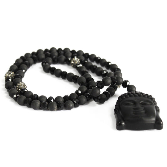 Buddha Black Stone Necklace