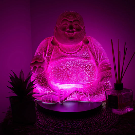 Dragonfruit Laughing Buddha Lamp