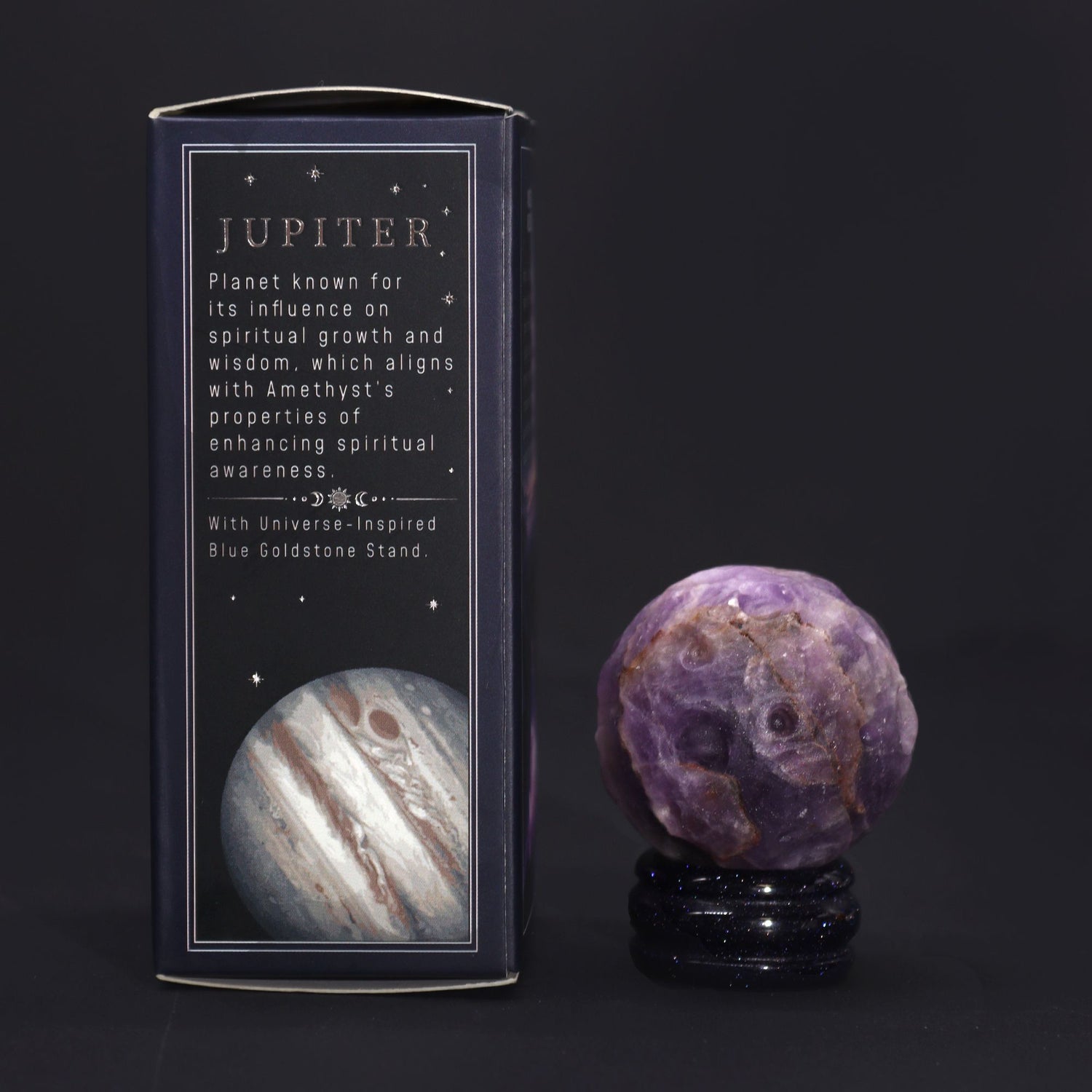 Ametyst Planet on a Sola Goldstone Stand Jupiter
