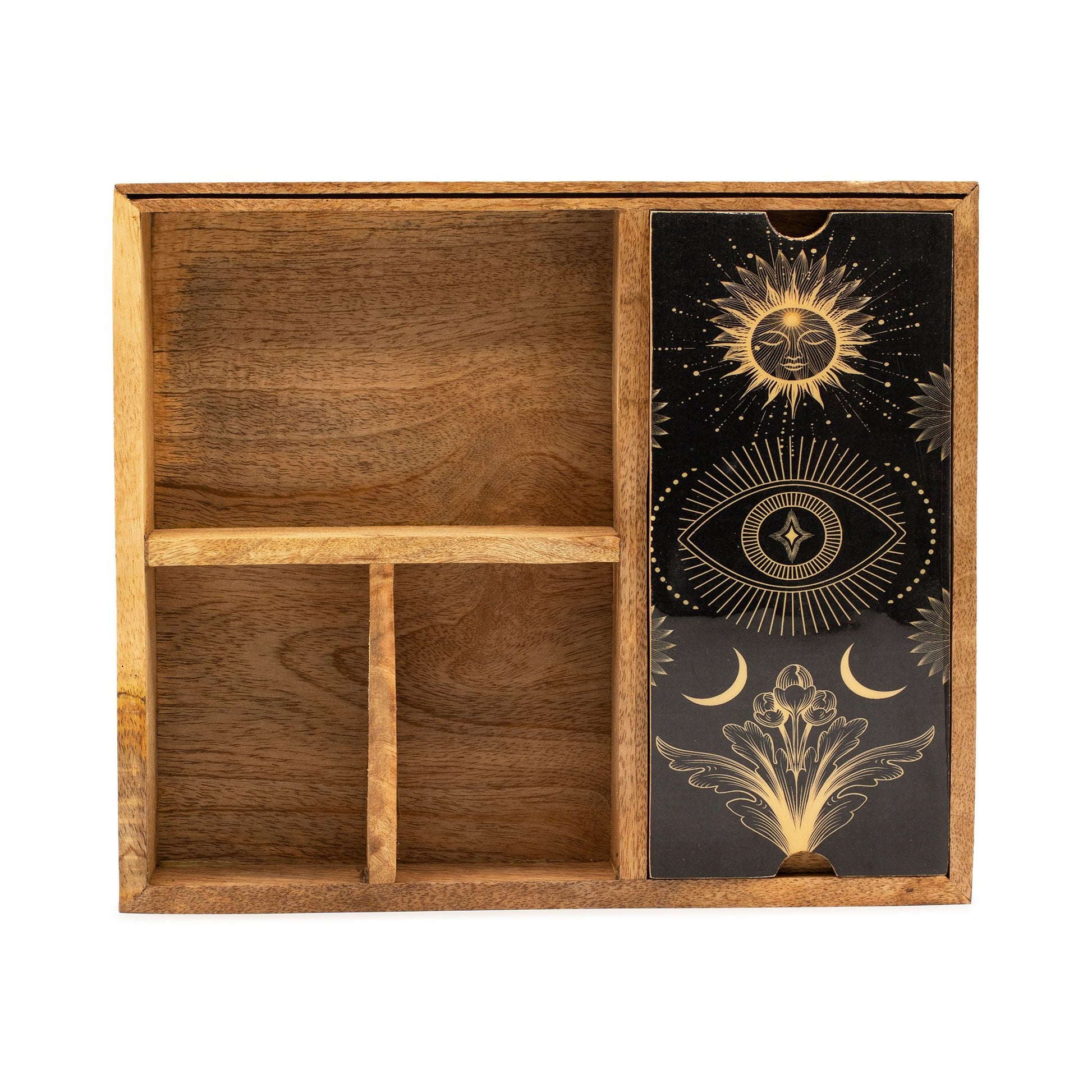 Four Section Tarot Box with Card Holder