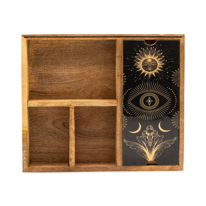 Four Section Tarot Box with Card Holder