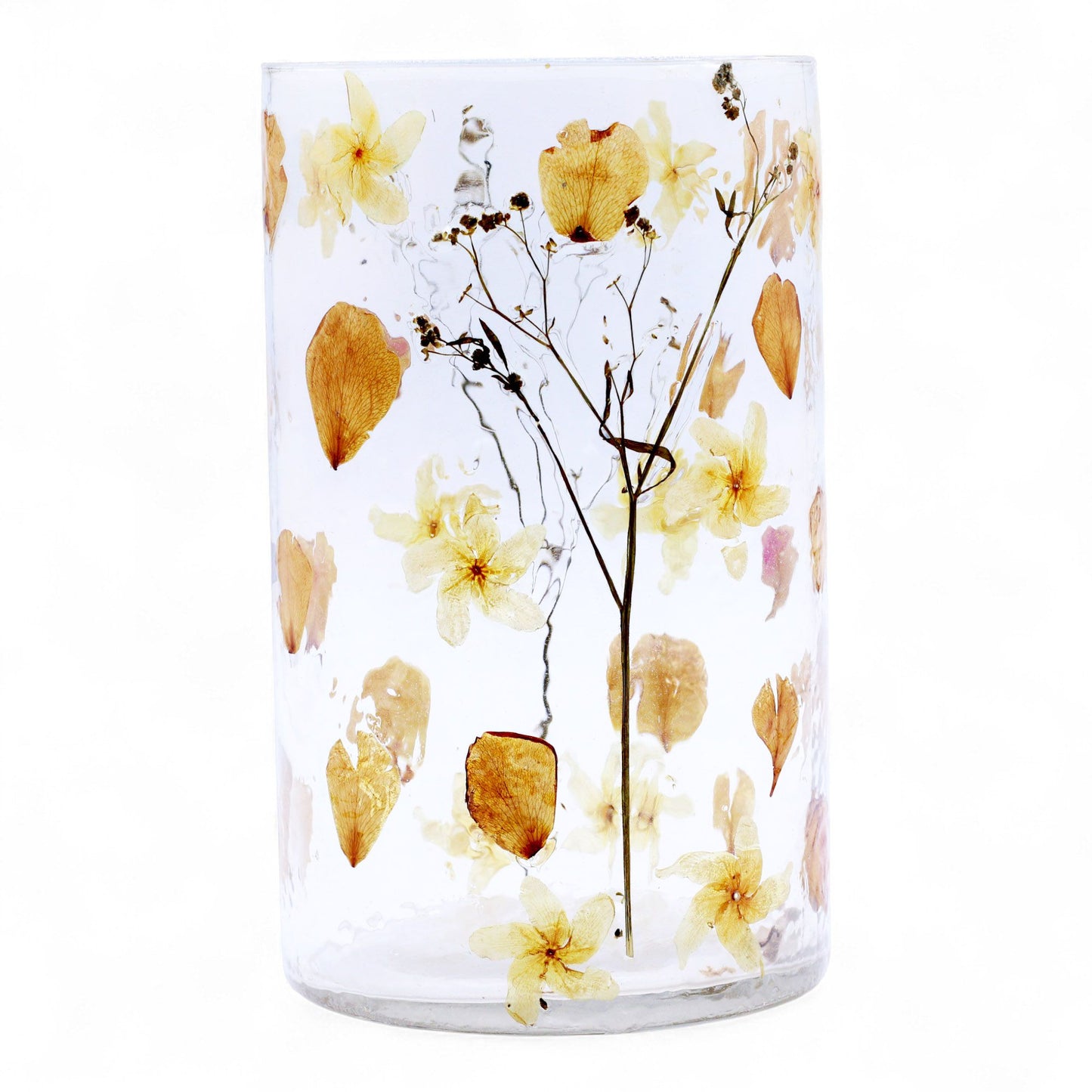 Natural Floral Glass - Tall Vase Candle Holder - Rose