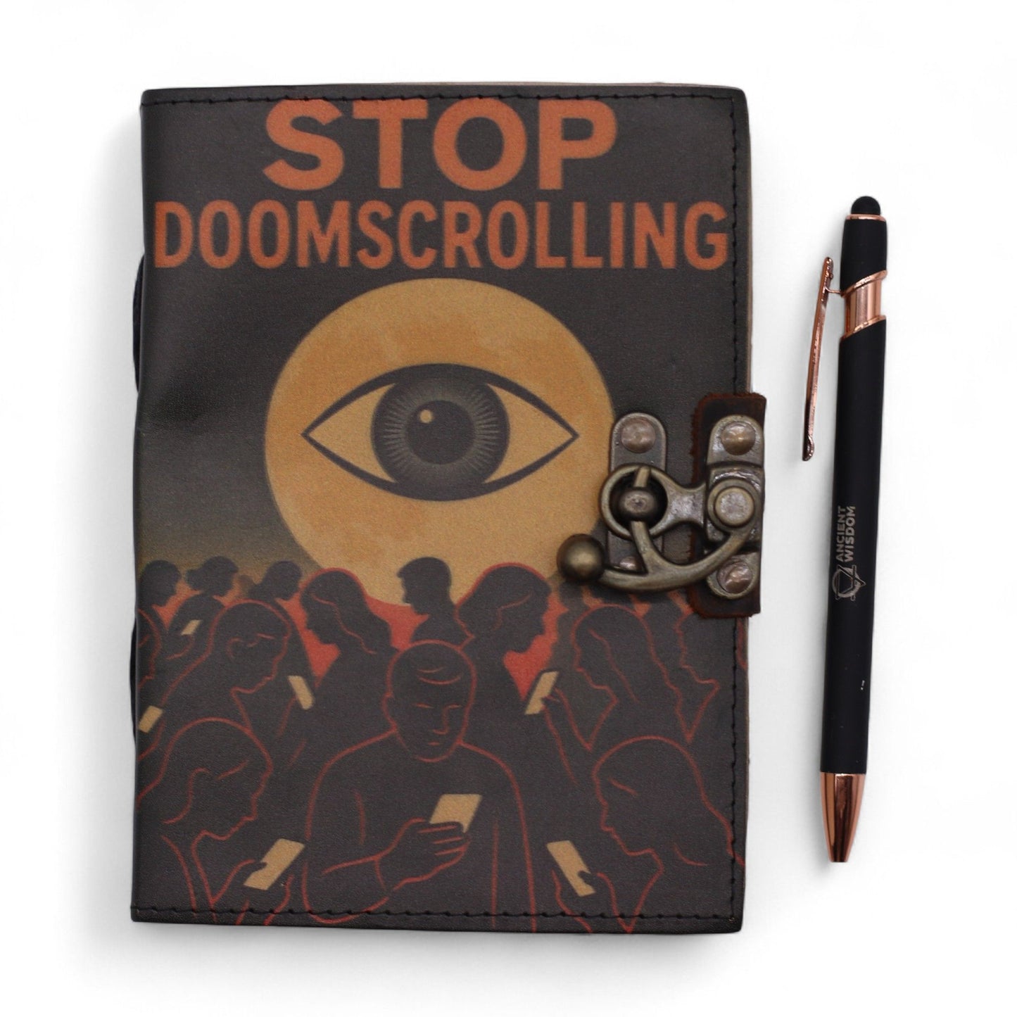 Leather Printed Notebook – Stop Doom Scrolling