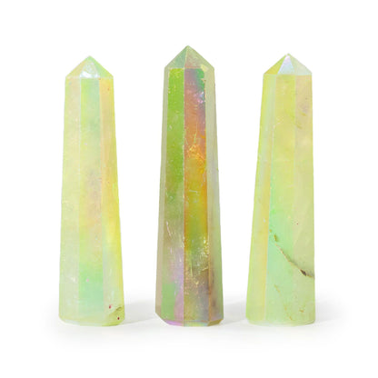 Gemstone Obelisk Point - Aurura Crystal Quartz - Pale Green
