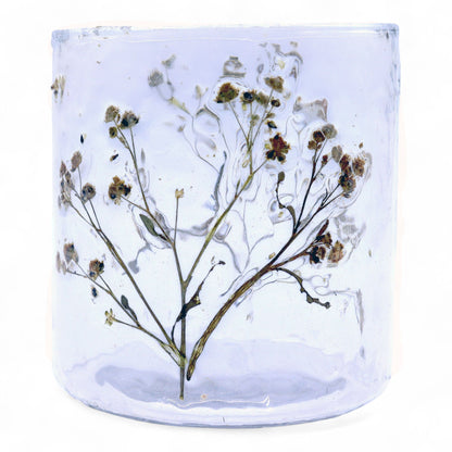 Natural Floral Glass - Straight Candle Holder - Margarita