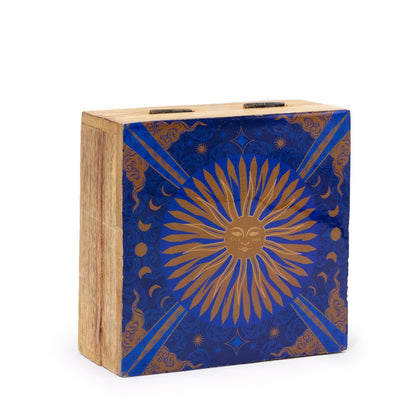 Hop Hare Medium Enameled Square Box - The Sun