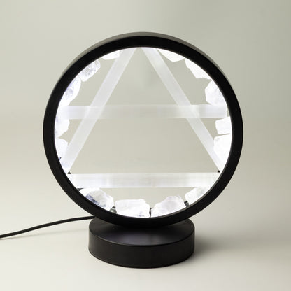 Gemstone Halo Lamp - Air - Clear Quartz & Selenite