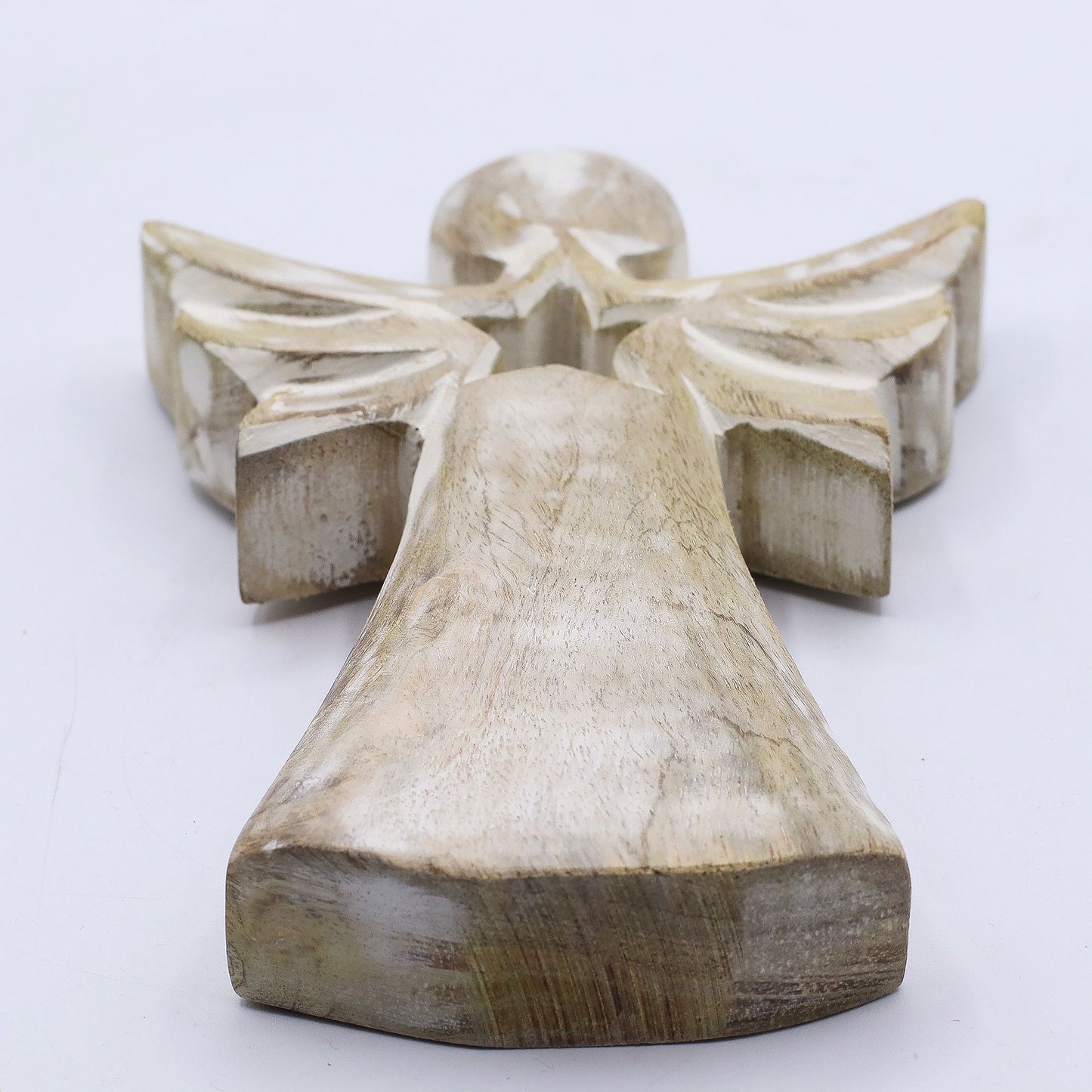 Mango Wood Angel - Whitewash with Star Cut Out