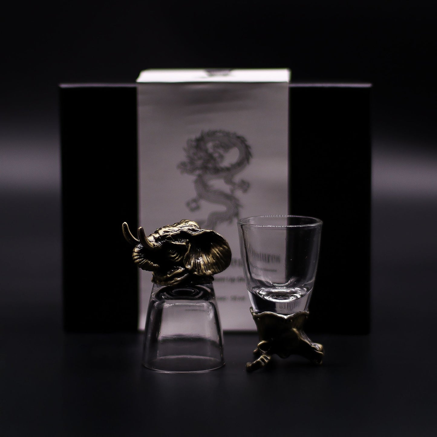 Gift Set of 6 Shot Glasses (50ml) - Wild Forest Creatures - Antique Bronze