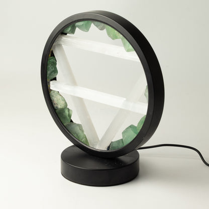 Gemstone Halo Lamp - Earth  - Aventurine & Selenite