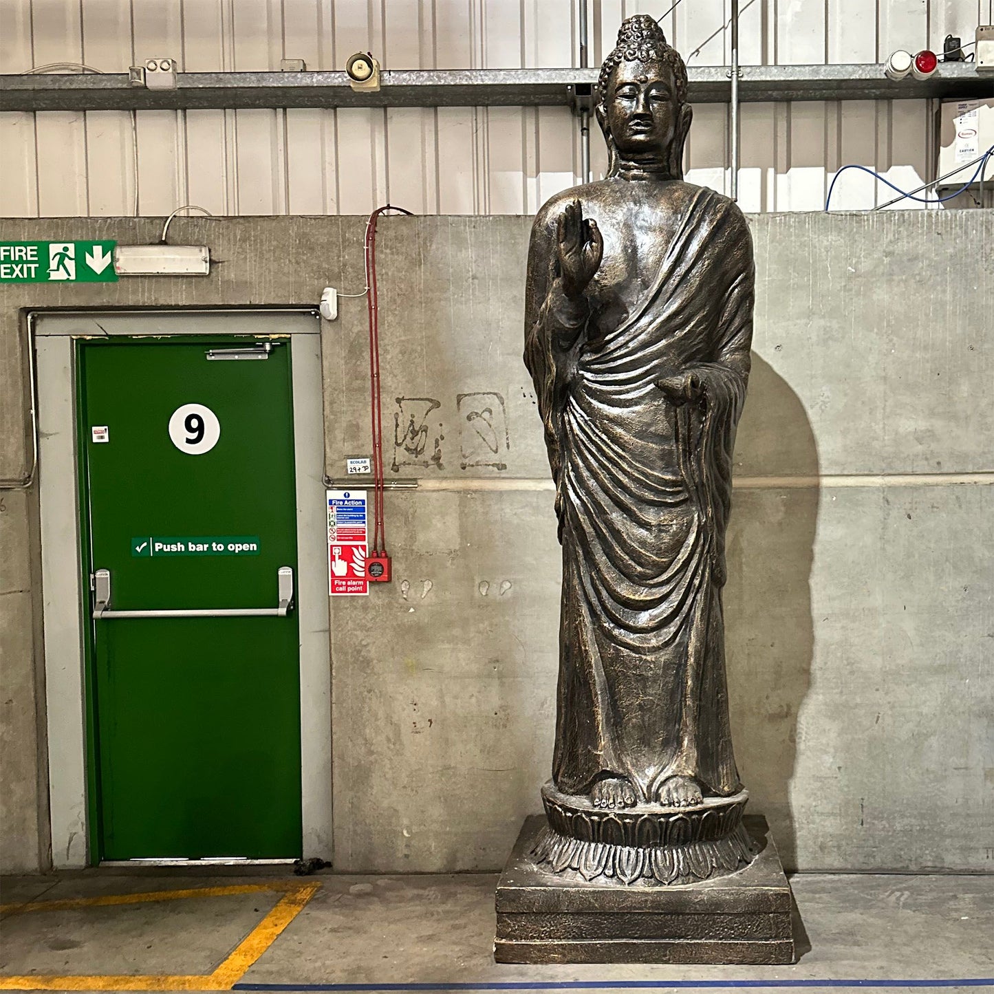 Tall Antique Gold Standing Buddha Statue – 3m