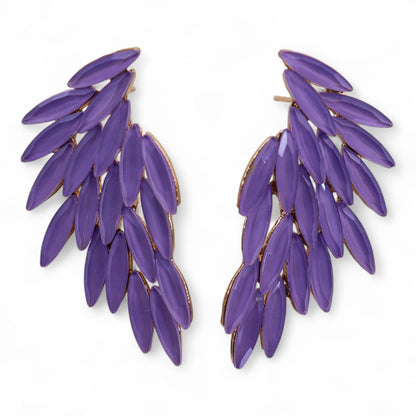 Lavender Vintage Glass Angel Wings Earrings Spiritual Boho Jewellery