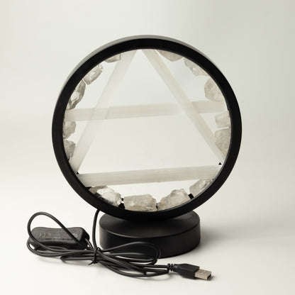 Gemstone Halo Lamp - Air - Clear Quartz & Selenite