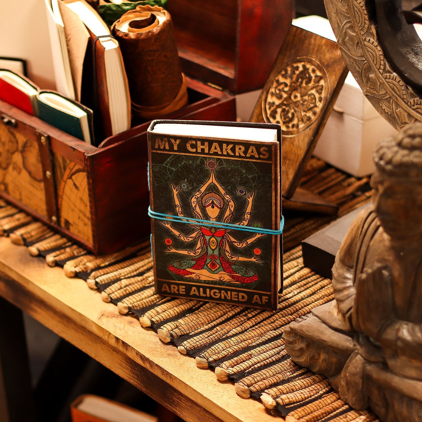 Leather Printed Notebook – My Chakras Are Aligned AF