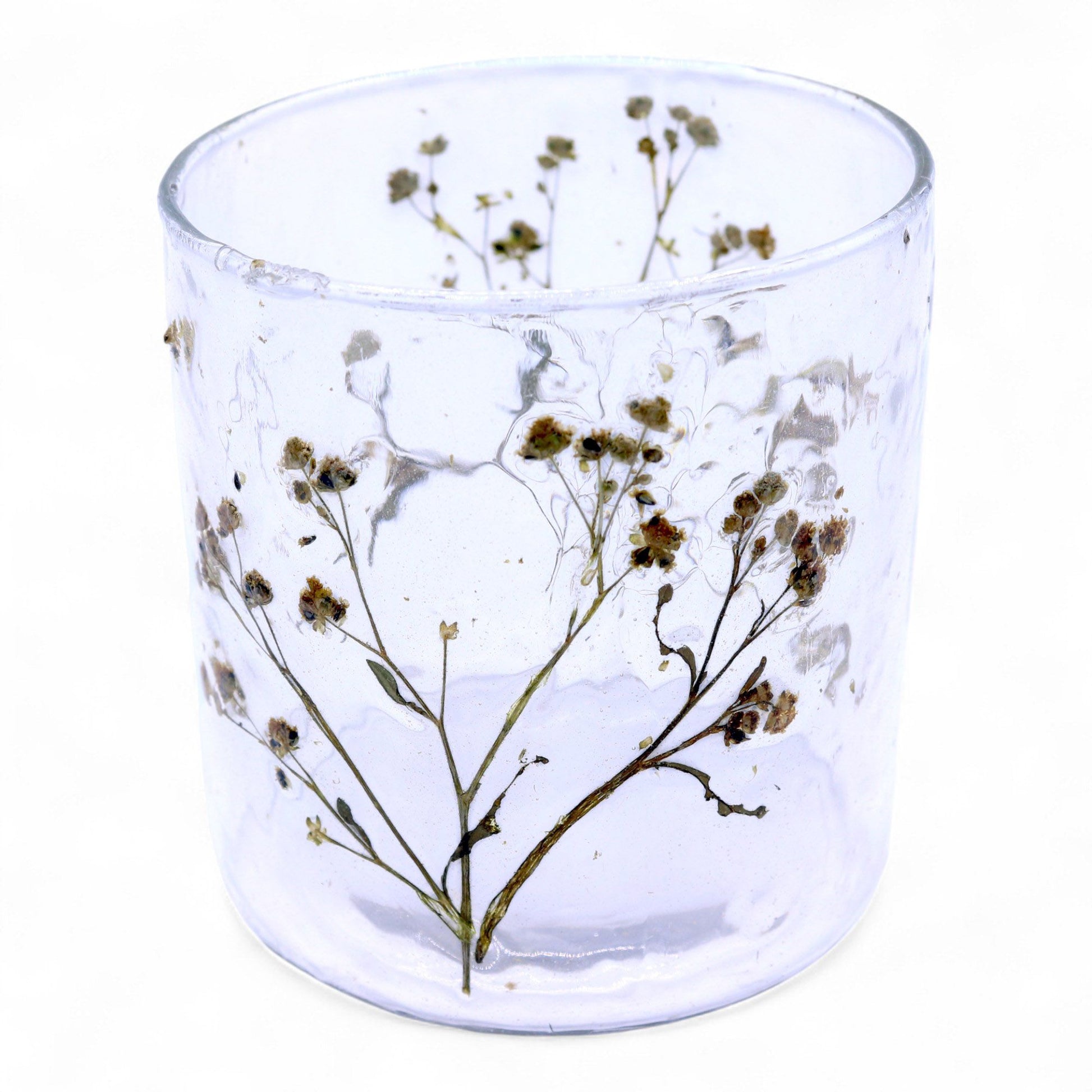 Natural Floral Glass - Straight Candle Holder - Margarita