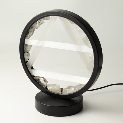 Gemstone Halo Lamp - Air - Clear Quartz & Selenite