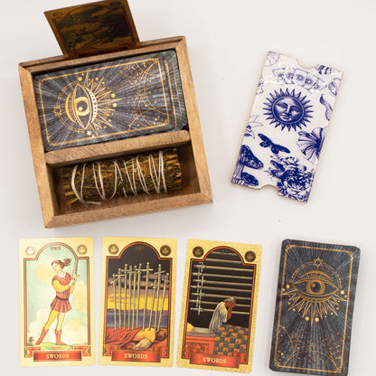 Two Section Tarot Box with Card Holder