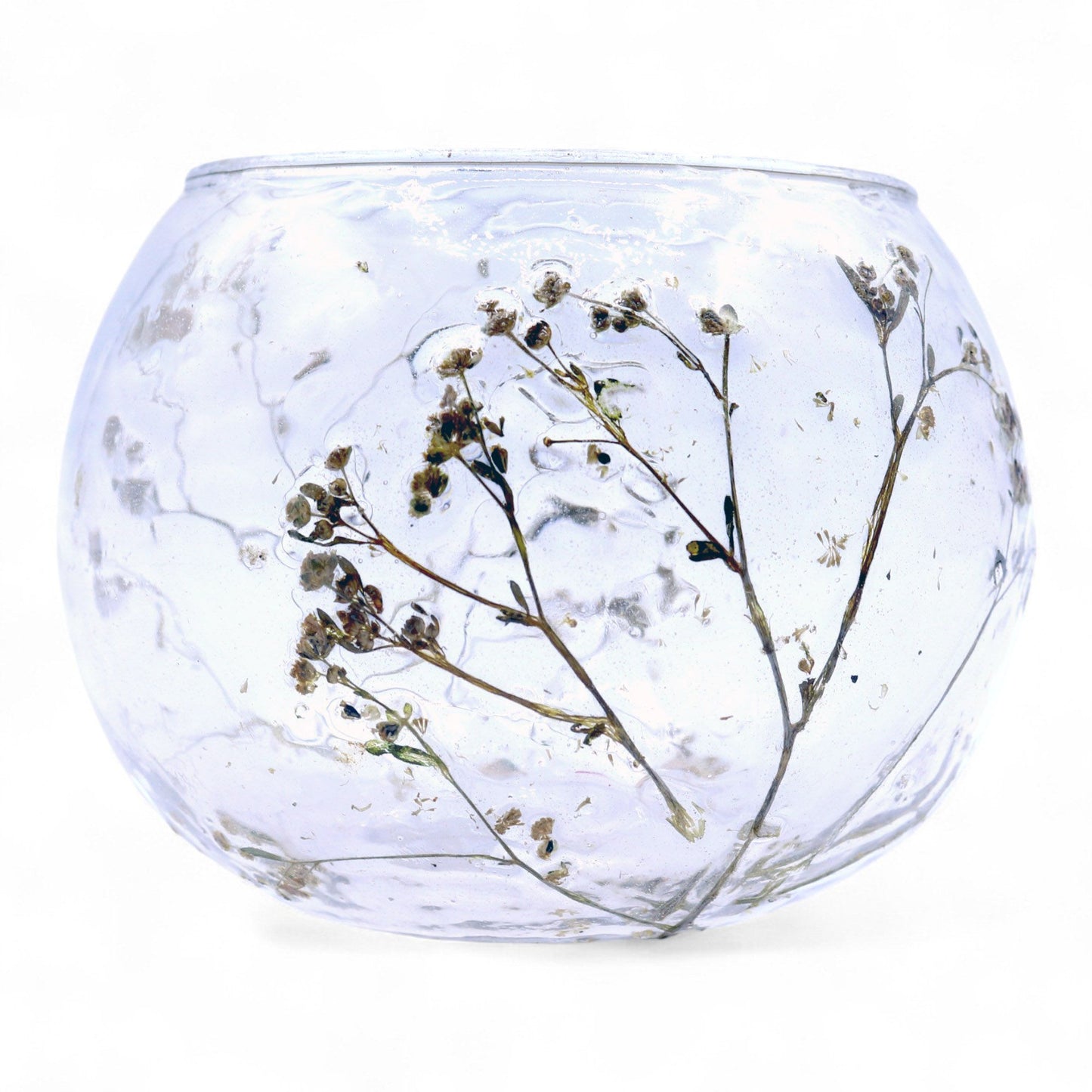 Natural Floral Glass - Bowl Candle Holder - Margarita