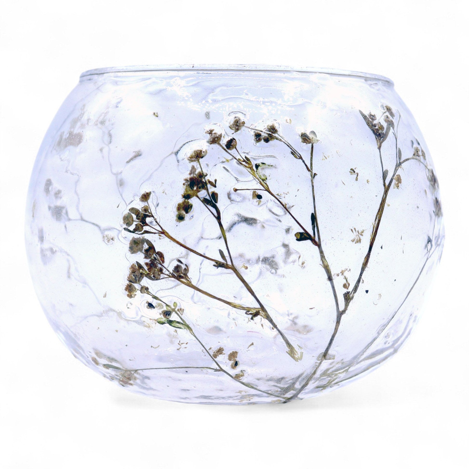 Natural Floral Glass - Bowl Candle Holder - Margarita