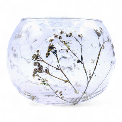 Natural Floral Glass - Bowl Candle Holder - Margarita