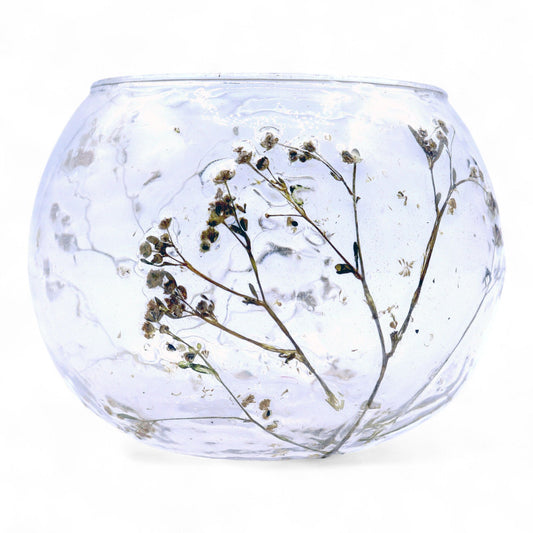 Natural Floral Glass - Bowl Candle Holder - Margarita