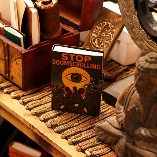 Leather Printed Notebook – Stop Doom Scrolling
