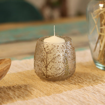 Natural Floral Glass - Straight Candle Holder Primo