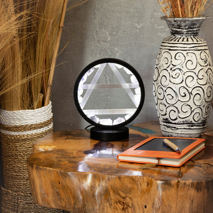 Gemstone Halo Lamp - Air - Clear Quartz & Selenite