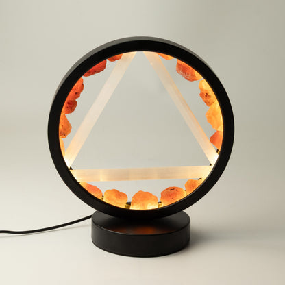 Gemstone Halo Lamp - Fire - Carnelian & Selenite