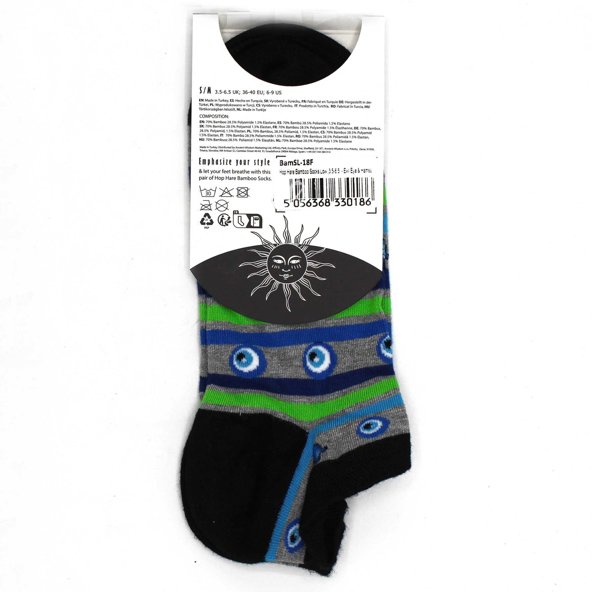 Hop Hare Bamboo Socks Low Evil Eye & Hamsa