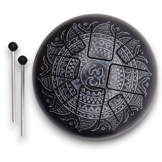 Med Hapi Drum Om Mandala Engraved- 22x15cm