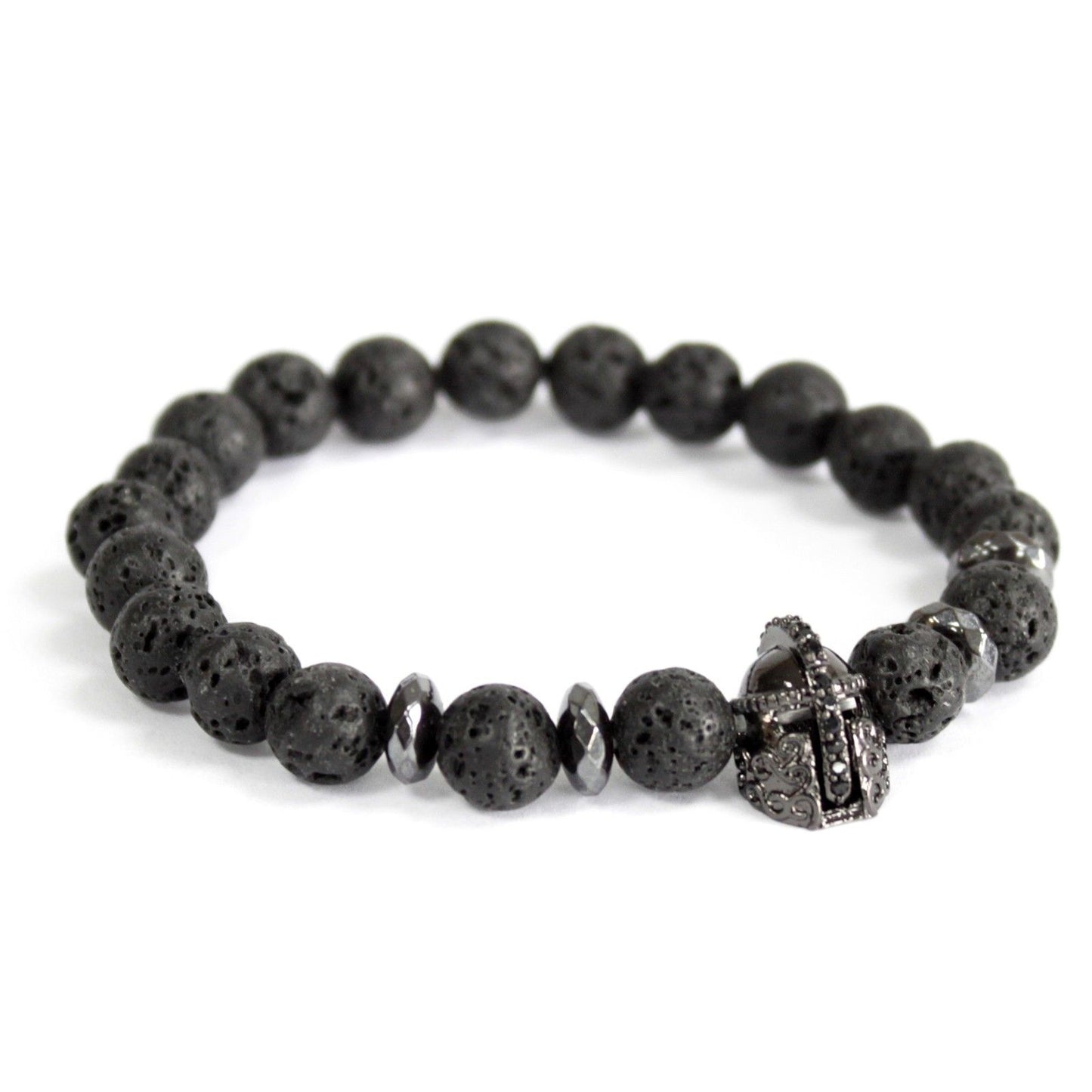 Knight's Helmet Lava Stone Bracelet
