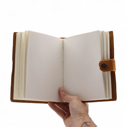 Leather Embossed Notebook – Tan Floral Pattern