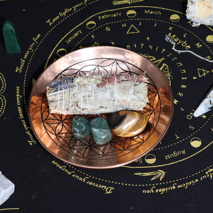 Flower of Life Copper Altar Dish